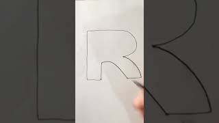 how to draw a 3d letter R  3D R drawing  How to draw 3D letter R  3d draw shorts [upl. by Juakn]