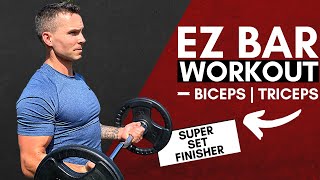 EZ BAR WORKOUT at HOME  BICEPS amp TRICEPS  EZ BAR EXERCISES [upl. by Rellim290]