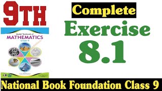 Class 9 Maths Chapter 8 Exercise 81  Ex 81 Class 9  81 Maths Class 9  NBF  Fazal Academy [upl. by Tymon]