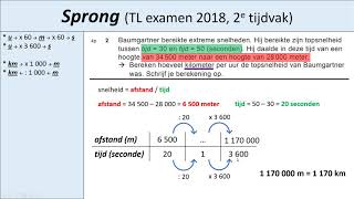 VMBO TL Examen 2018 2e tijdvak vraag 13 Sprong [upl. by Aibun]