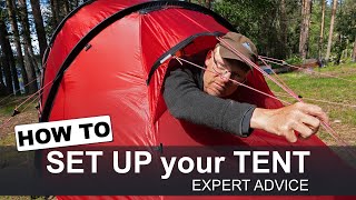 EXPERT ADVICE how to SET UP a TENT the best way  PITCH a TUNNEL TENT Hilleberg tents [upl. by Desirae461]