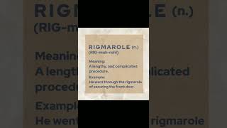 shorts vocabulary  RIGMAROLE [upl. by Areik]