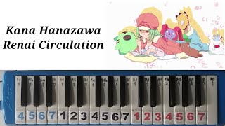 Renai Circulation  Bakemonogatari Pianika Cover  Not Angka [upl. by Rimhsak]