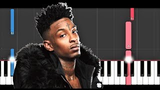 21 Savage ft J Cole  A Lot Piano Tutorial [upl. by Akelahs250]