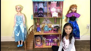 Disney Frozen Arendelle Palace Dollhouse with Elsa and Anna  Toys Academy [upl. by Siurtemed225]