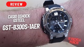 WATCH REVIEW CASIO GSHOCK GSTEEL GSTB300S1AER TOUGH SOLAR BLUETOOTH WATCH [upl. by Ellora]