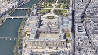 Louvre 02  3D  NO SOUND  Google Earth Studio [upl. by Meriel562]