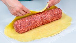 This roulade has driven the internet crazy Minced meat into the dough Brilliant recipe [upl. by Elesig]