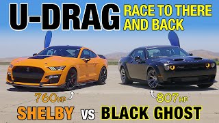 UDRAG Shelby GT500 vs Dodge Challenger Black Ghost [upl. by Mariande]