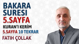 Bakara suresi 5sayfa dinle ve oku Fatih Çollak Bakara suresi 30 37 Kuranı Kerim 5sayfa [upl. by Uhsoj]