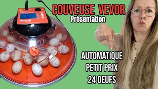 Je vous présente la couveuse VEVOR 24 oeufs automatique  de 100e [upl. by Nygem]