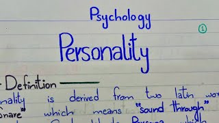 Personality  Theories of Personality Psychology APSY111 PU [upl. by Acacia894]