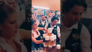 Waitress SkillsBeer timebeer waitress germany octoberfest [upl. by Nwahsak]