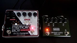 MXR Carbon Copy Deluxe vs Electro Harmonix Deluxe Memory Boy  Analog Delay Comparison [upl. by Ydnis]