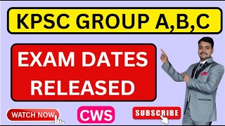 KPSC RELEASED ALL GROUP A B C EXAM DATES  PWD AEE WRD AE WRD JEamp GROUP C EXAM DATES [upl. by Milda]