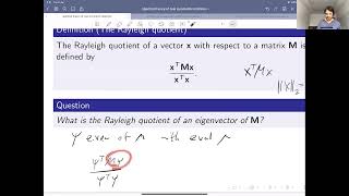 SGT Lecture 3a  Rayleigh quotient and the CourantFischer theorem [upl. by Raybourne709]