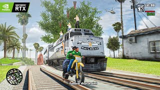 GTA San Andreas RTX 4090 Follow That Train Mission 4K Gameplay GTA SA Remastered Graphics Mod [upl. by Evangelina112]