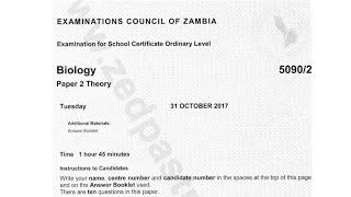 Biology paper 2 internal 2017 ECZ [upl. by Enniroc513]