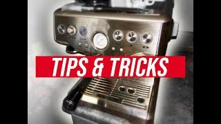 Breville Barista Express  TIPS TRICKS AND BASIC LATTE ART [upl. by Clarette]