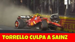 Checo Pérez fuera por culpa de Carlos Sainz en Azerbaiyan y asi resccionan comentaristas de F1 [upl. by Lateehs]