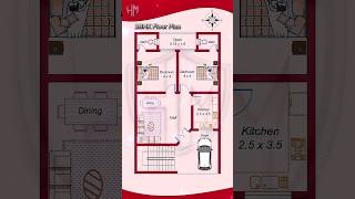 House plan 875x143m  2BHK Floor Plan housedesign floorplan architecture shorts [upl. by Shari]