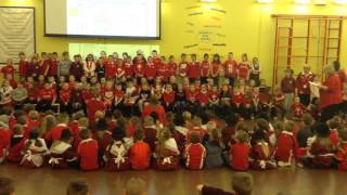 Caerau Primary School  Year 3 amp 4  St Davids Day Performance 2016 [upl. by Anwahsed]