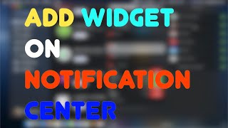 How to Add Remove widget on notification centerMac [upl. by Eey]