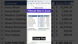 How to sum filtered data in Excel [upl. by Teresina]