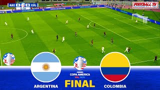 ARGENTINA vs COLOMBIA  Copa America 2024 Final  Full Match All Goals  PES Gameplay Realistic [upl. by Idas]