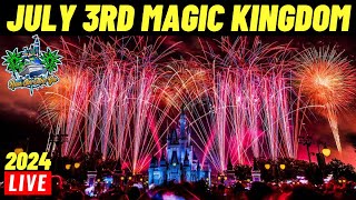 🔴 LIVE Magic Kingdom Night of July 3rd 2024 Fireworks at Walt Disney World 732024 [upl. by Atiekan139]