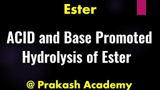 ACID and Base Promoted Hydrolysis Of Ester I Lecture I Ester I Mechanism [upl. by Nepets]