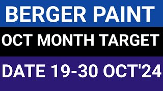 BERGER PAINT STOCK LATEST NEWS UPDATES 19OCT24BERGER PAINT SHARE LATEST NEWS UPDATES WITH TARGET [upl. by Ytirehc]