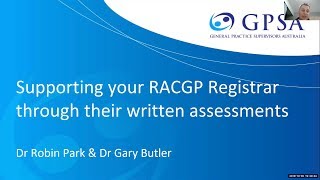 Supporting your RACGP registrar to assessment success [upl. by Eseerahs]