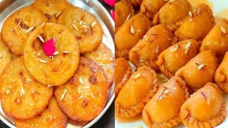 Yummy Malpua Recipe  Mawa Gujiya Recipe  Holi Special Perfect Malpua Gujiya Sweets tastyfood [upl. by Loftus209]