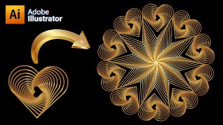 How To Make Geometric Heart Design  Adobe Illustrator CC Tutorial [upl. by Randolf745]