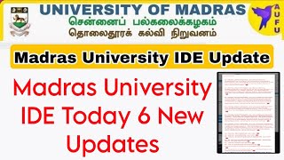 Madras University IDE Latest Six New Notification Full Details 👍 [upl. by Etnoled143]