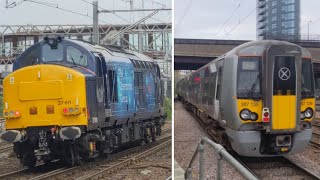 ROG 37611 drags Heathrow Express 387139 at Stratford [upl. by Lennad539]