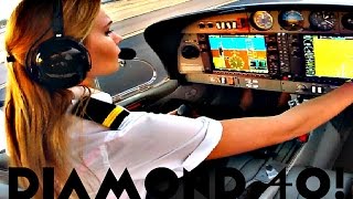 FIRST SOLO FLIGHT Diamond 40 Plane  Landing A PLANE ALONE  Cockpit View DutchPilotGirl [upl. by Ttoile737]