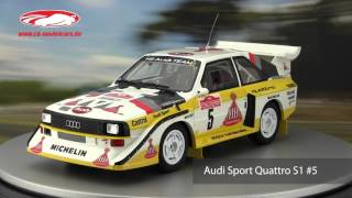 ckmodelcarsvideo Audi Sport Quattro S1 5 Winner Rallye San Remo 1985 Röhrl Geistdörfer [upl. by Philip]