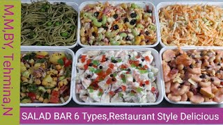 SALAD BAR 6 Types Restaurant Style salad bar recipes saladsDifferet saladsRestaurant Style [upl. by Winifred]