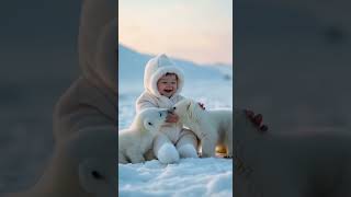 Adorable Babys First Time Playing with Fluffy Animals 🐑🐰🐣  Cuteness Overload in Nature 🌸🌞 [upl. by Brandwein]