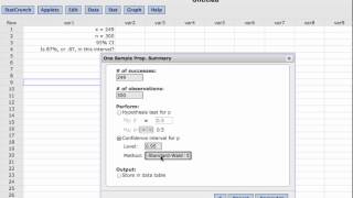 Confidence Intervals Estimating a Population Proportion using StatCrunch [upl. by Gunthar]