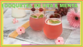 COMO FAZER COQUETEL DE UVA E MENTA  NÃO ALCÓOLICO drinksfáceis [upl. by Pine]