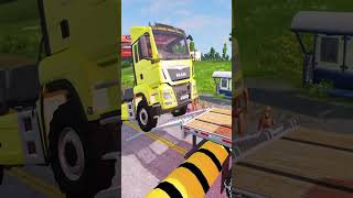 Double Flatbed Trailer Truck vs Speedbumps Train vs Cars  Tractor vs Train BeamngDrive 44 [upl. by Ecila]