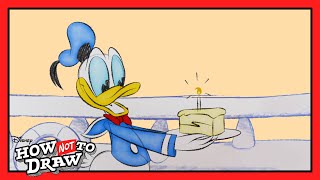 Donald Duck Cartoon Comes to Life 🖊️  Donald Duck  How NOT to Draw  disneychannel [upl. by Ilowell]