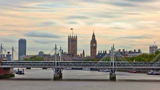 Time lapse of Big Ben and the Hungerford bridge in London FREE STOCK VIDEO [upl. by Gusty]