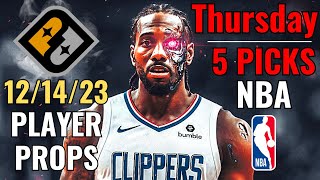 PRIZEPICKS NBA THURSDAY 1214 CORE PLAYER PROPS [upl. by Reisch]