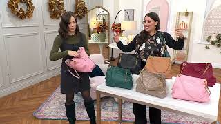 American Leather Co Brisben Leather Chain Shopper Bag on QVC [upl. by Ylimme964]