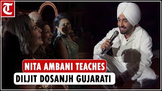 AnantRadhikas prewedding bash Diljit Dosanjh takes Gujarati lessons from Nita Ambani [upl. by Gardal]