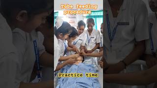 tube feeding insertion practice time 🤞shorts nursingstudent practice nursinglife [upl. by Bobinette681]